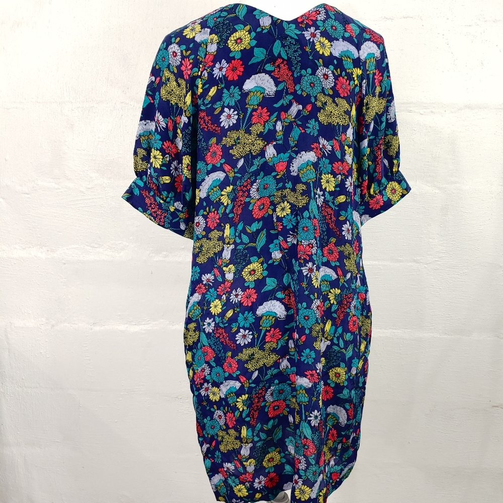 FRENCH CONNECTION FLORAL SILK PULLOVER DRESS (655) - Picture 8 of 15